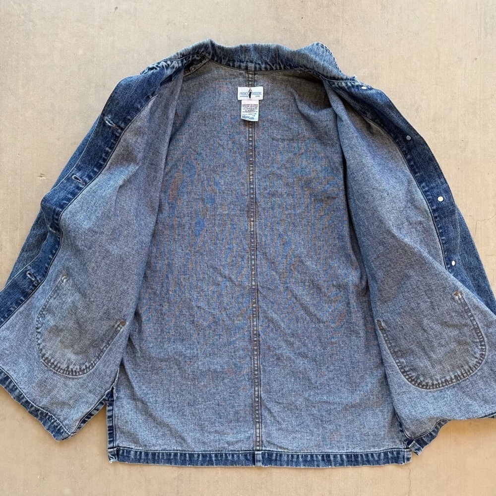 Vintage 90s French Dressing Denim Chore Jacket Womens 10 Jean Barn Coat Canada - Picture 3 of 8